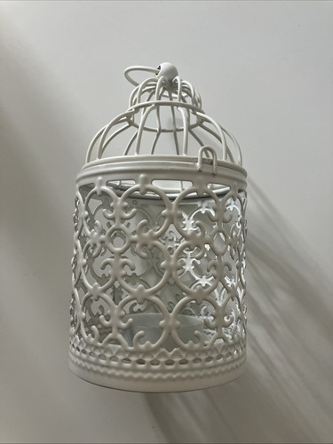 White bird cage - white, tealight