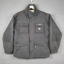 Vintage NAPAPIJRI Jacket Men XL Black LODEN Wool Blend Multi Pocket Coat