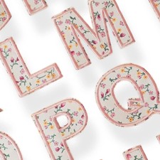 Floral Letter Patch: Pink