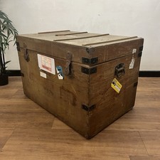 Wooden travel trunk - wooden,
