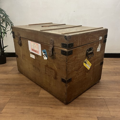 Wooden travel trunk - wooden,