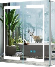 Bathroom Mirror Cabinet – Tokvon® Gemini Double Door Wall Mounted cabinet mirror