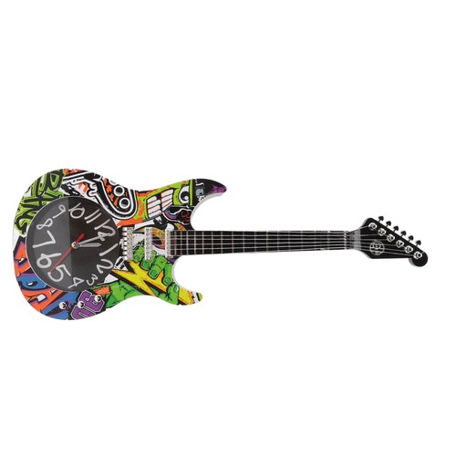 Guitar wall clock simulation - clock,