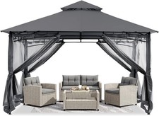 2.5x2.5M Grey Outdoor Gazebo
