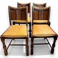 Art Deco Oak Dining Chairs Set