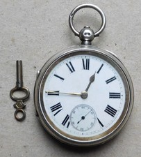 NO RESERVE HM1897  Silver Pocket Watch Vintage