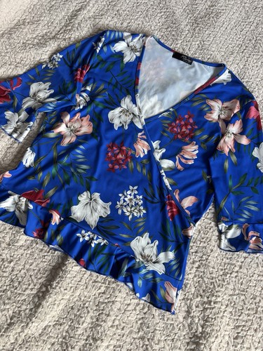 Jane norman blue floral wrap - norman,