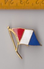 Vintage Red Blue White Nautical Flag enamel clip badge emblem cap uniform