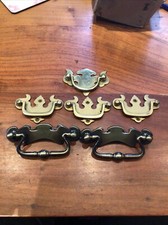 6 x VINTAGE DRAWER DROP PULL HANDLES - NEW OLD STOCK