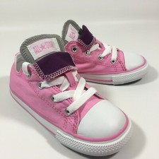 Infants Girls Converse All Star Pink Double Tongue Trainers Shoes Size UK 7