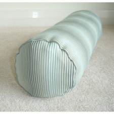Bolster Cover Duck Egg Brown Stripes 16" Cylinder Cushion 6" 6x16 Ribbed Stripes