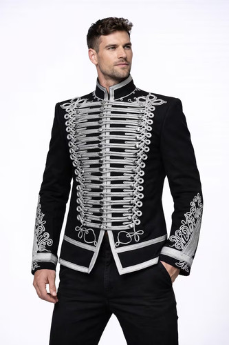 Napoleonic black hussar jacket - black,