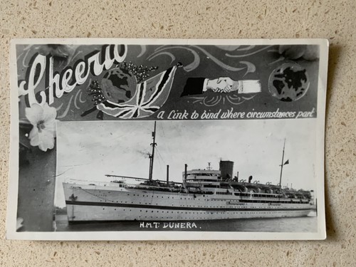 Postcard photo hmt dunera - postcard,