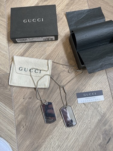 Gucci sterling silver dog tags - gucci,