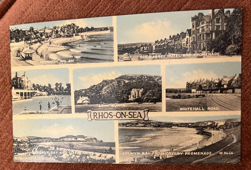 Vintage postcard rhos sea - vintage,