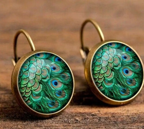 Vintage peacock feather - vintage, glass