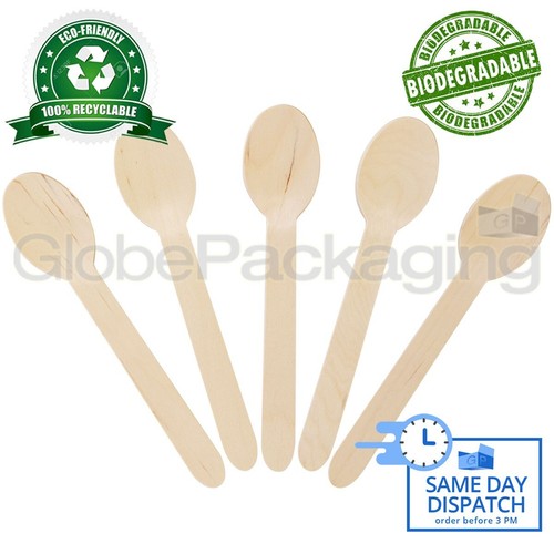 100 wooden disposable spoons - x,