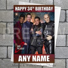 Red dwarf birthday card - red, card: