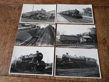 6 Black & White photos Railway Steam Engines Locomotives (1960s) 14cm x 9cm