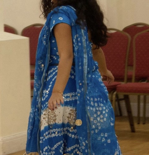 Blue and white chaniya