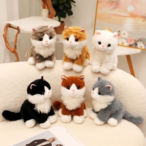 Realistic sitting cats plush - cats,