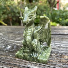 3.1" 0.3LB Natural Xiuyan Jade Sky Dragon Quartz Crystal Carving Decor Reiki 