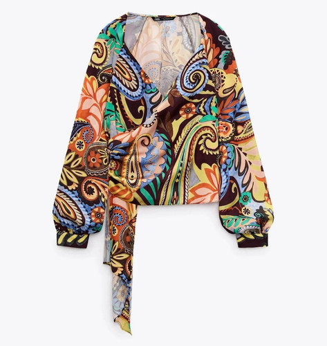 Zara floral paisley wrap - floral,