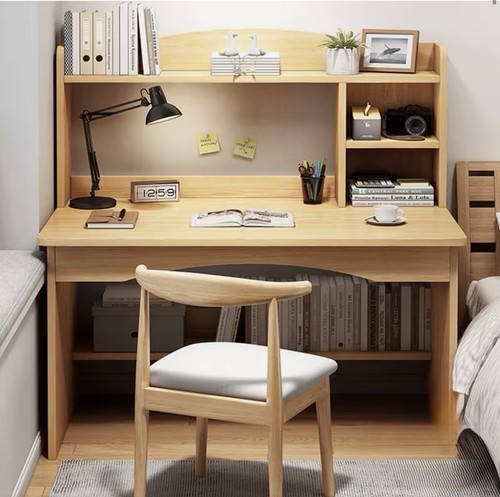 Wood home office study - office,