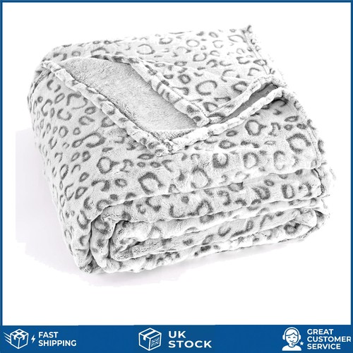 Plush microfiber leopard throw - plush,