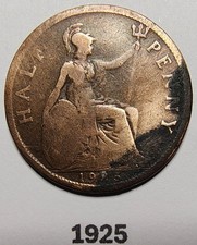 1925 Half Penny George V Coin