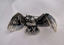 Flying Owl Brooch Vintage