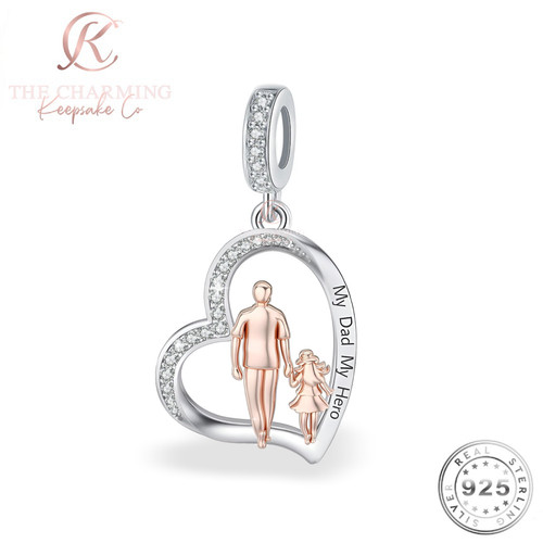 Dad daughter charm silver - daughter, s