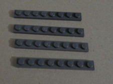 LEGO Spare Parts 3460 4210998 Plates 1x8 Dark Stone Grey x4