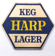 Harp - Keg Lager - Brewed By Guinness -  Vintage Beer Mat
