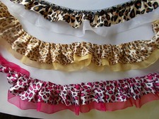 Animal Print Gathered Lace