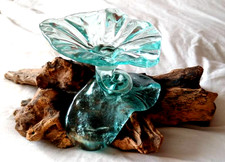 LARGE MOLTEN GLASS DISH ~