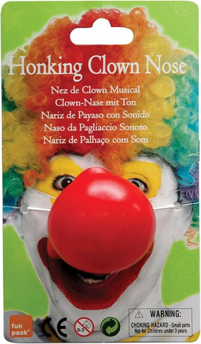 Red honking clown nose funny - red,