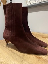 Jigsaw Womens Suede Burgandy