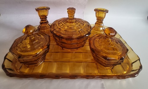 Edwardian jobling amber glass - amber,