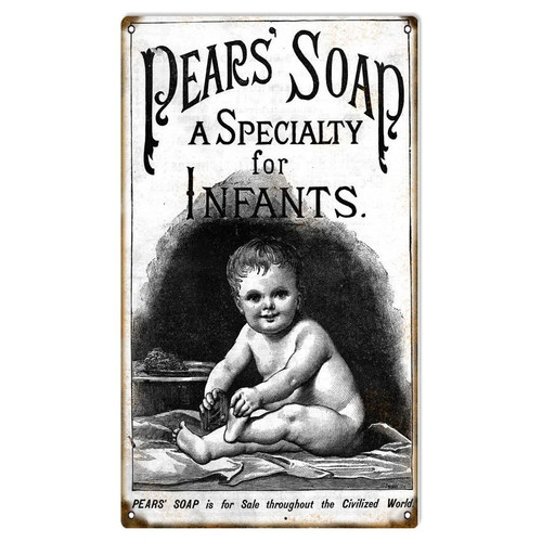 Vintage pears soap metal sign - vintage,