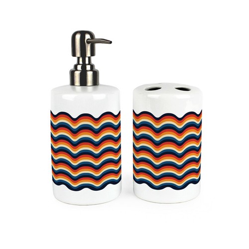 Retro waves bathroom - retro,