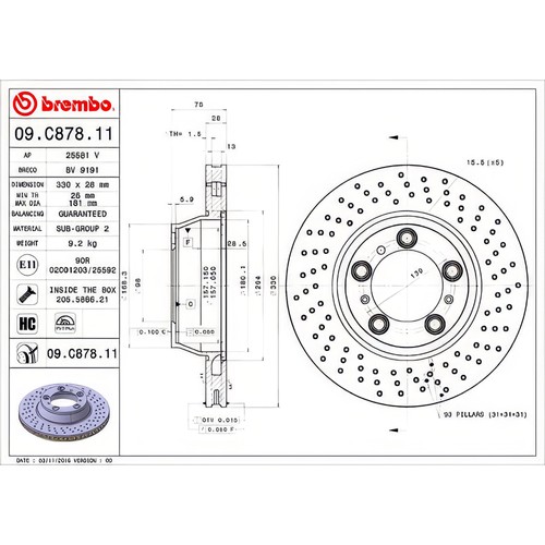 Brembo brake disc rear - disc, per