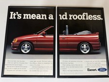 FRAMED 1991 Mk5 Ford Escort Cabriolet RS Bodykit Magazine Advert Poster Retro