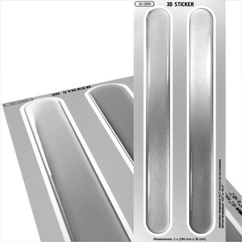 Silver sticker domed - silver,