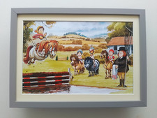 Norman Thelwell Horse Riding print 'The Water Jump'   FRAMED