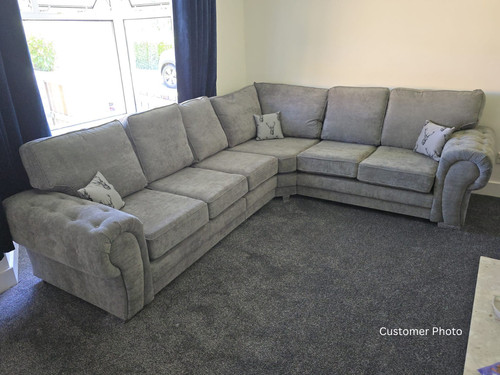 Grey corner sofa seater with - 6,