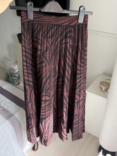 Ted Baker Viviyn zebra-print pleated crepe midi skirt In Size 1