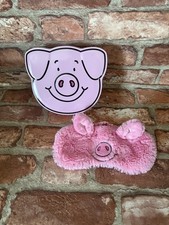 Percy Pig Eye Mask & Metal Tin M&S Marks & Spencer Pink Sleep Travel Holiday VGC