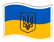 Ukrainian Car Bumper Fridge Magnet Sticker Flag Tryzub Trident Coat of Arms