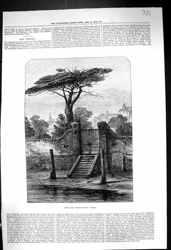 Old 1873 fine art river - river, gate